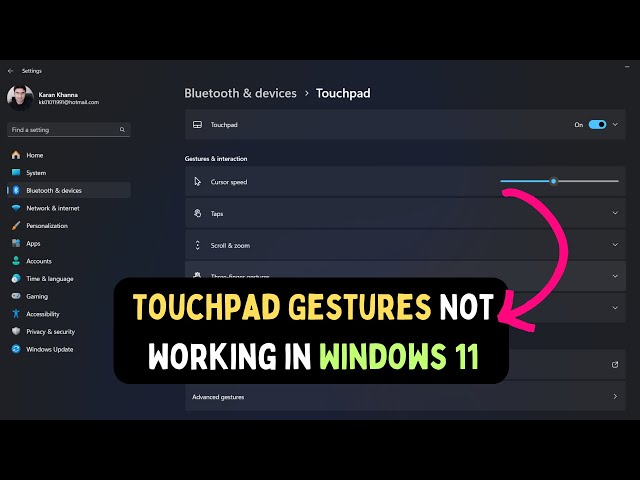 How to Fix Touchpad Gestures Not Working in Windows 11