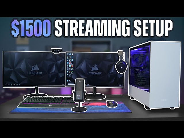 $1,500 FULL Streaming Setup (PC, Monitors, Mic, Webcam & MORE)