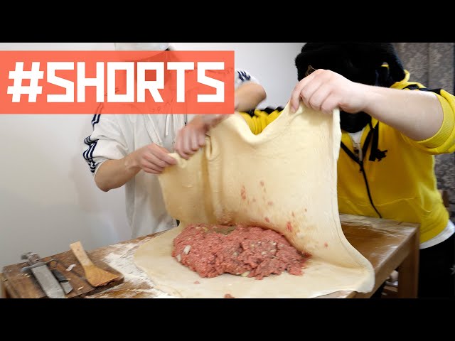 Making world's biggest dumpling (pelmeni) #shorts #lifeofboris