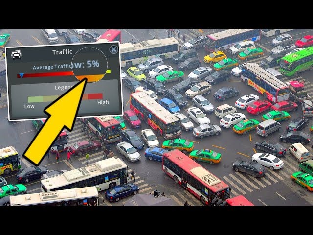 Insane 5% Traffic...Enough to make a Grown Mayor CRY in Cities Skylines!