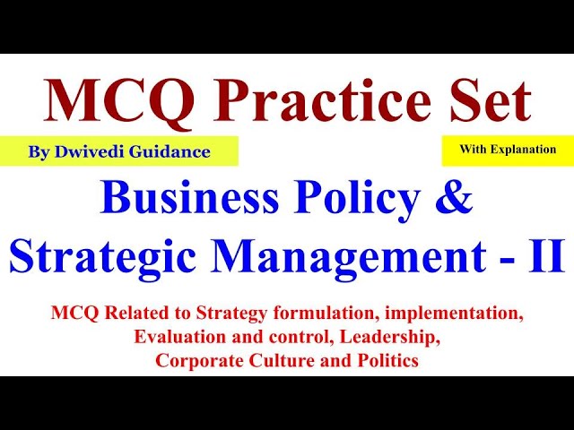 Business Policy and Strategic Management 2 mcq, strategic management mcq, lucknow university mcq