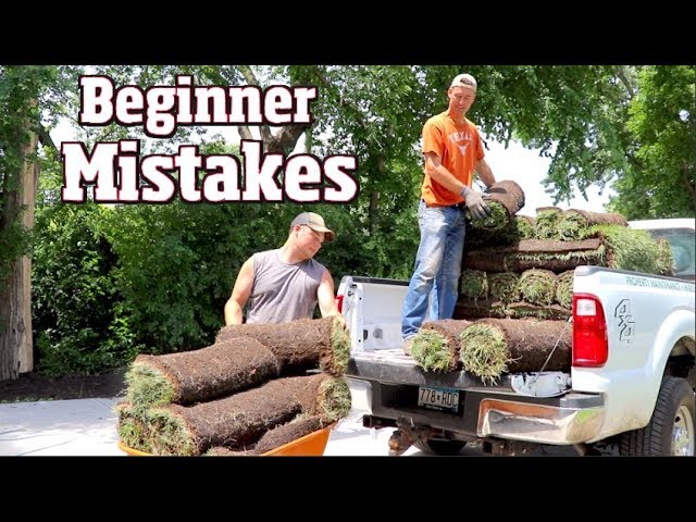 How Not to sod- Beginner Mistakes out on the job.  Day at Work building a yard