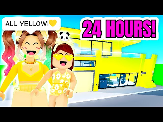 24 HOURS in an ALL YELLOW Brookhaven World!