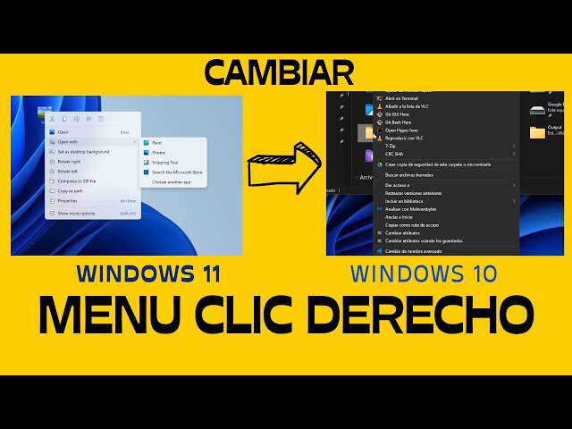 Cambiar Menu CLICK DERECHO Windows 11