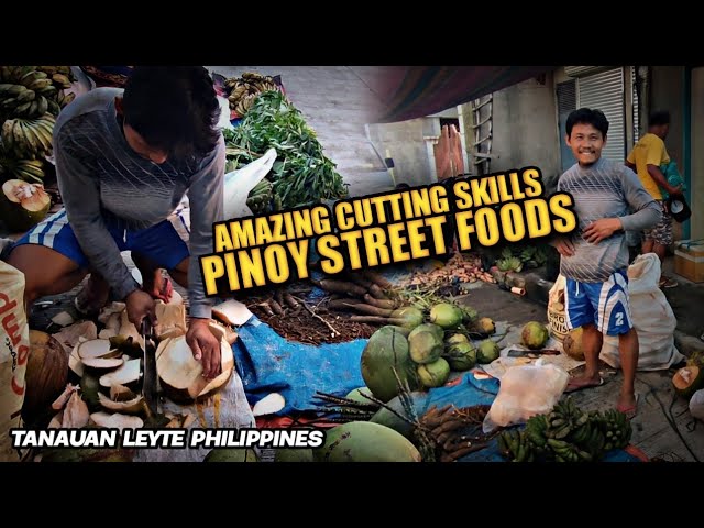 🔴Amazing Coconut Cutting Skills - Pinoy Streetfoods | Tanauan Leyte Philippines
