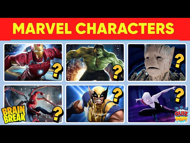 Guess The Marvel Character In 5 Seconds | Quiz Brain Break