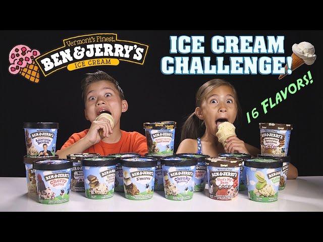 ICE CREAM CHALLENGE!!! Ben & Jerry's 16 Flavor Taste Test!
