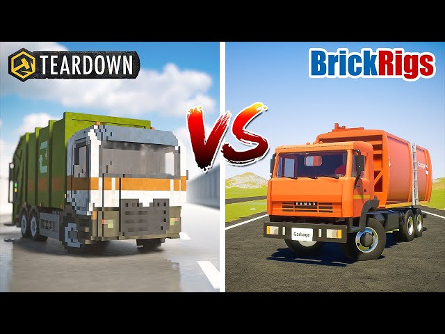 Teardown GARBAGE TRUCK vs Brick Rigs GARBAGE TRUCK