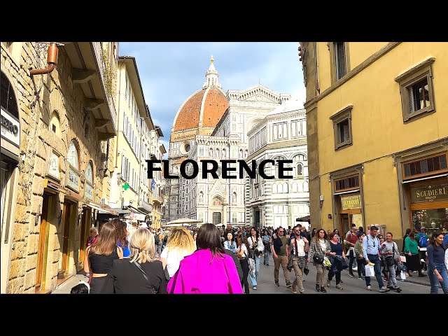 [4K]🇮🇹 Walking Tour of Florence : Piazza San Lorenzo⛪ Central Market, Trattoria Zà Zà🥩🍷 Apr. 2023