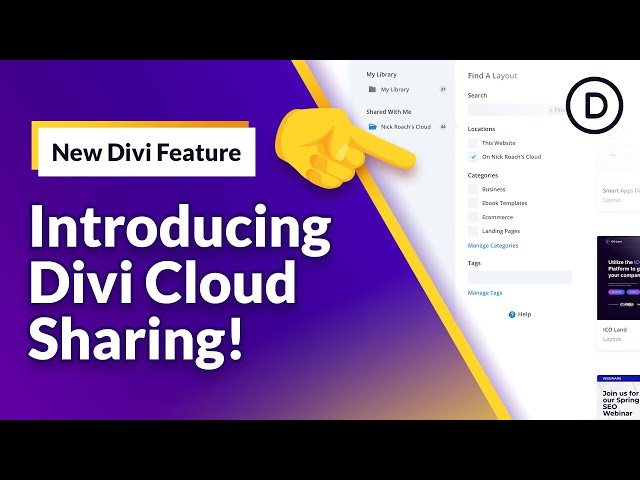 New Divi Feature! Introducing Divi Cloud Sharing