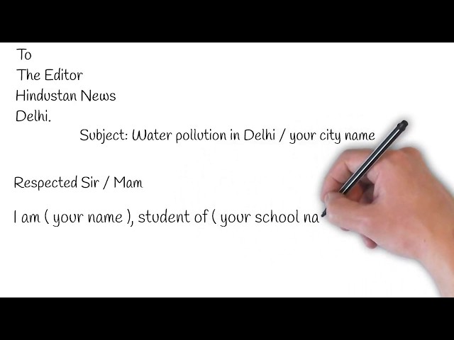 Letter to editor raising water pollution issue in your city | Class 10, 11| Smart Learning Tube