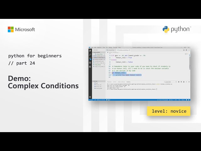 Demo: Complex Conditions | Python for Beginners [24 of 44]