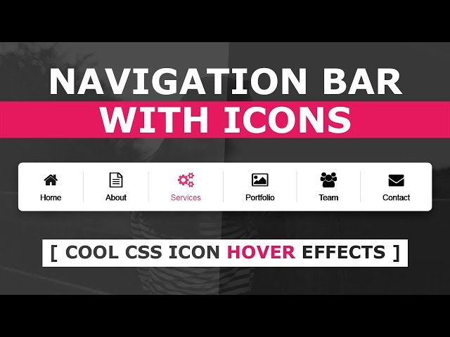 How To Create Navigation Bar With Icon Using Html And CSS  - CSS Horizontal Menu Bar with Icons