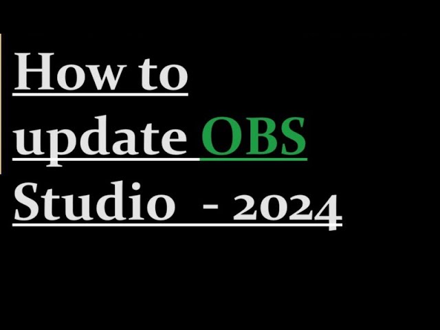 update obs studio