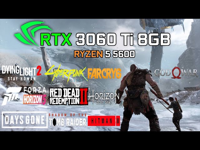 GeForce RTX 3060 Ti 8GB + Ryzen 5 5600 Test in 12 Games 1080p and 1440p in 2022
