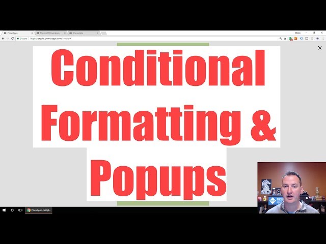 PowerApps Conditional Formatting and Popups