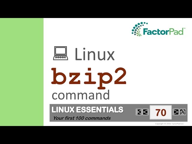 Linux bzip2 command summary with examples