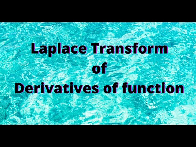 Session 10: Laplace Transforms to solve differential equations (Initial Value Problem)