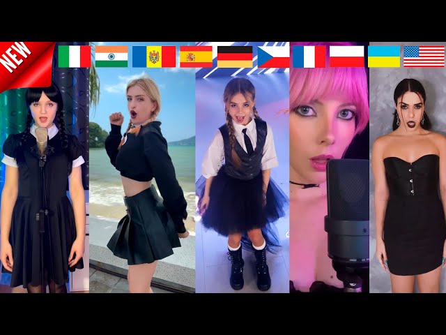 Best Lady Gaga Bloody Mary on Different Languages - Wednesday Dance Song TikTok Covers #wednesday