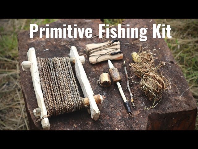 PRIMITIVE FISHING KIT. Making and Testing. Nettle cordage, Thorn Hooks, Bushcraft Survival Scotland