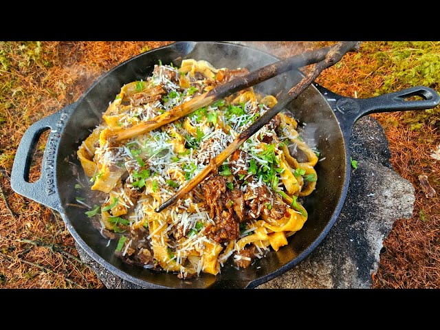 Beef Short Rib Ragu - Comfort Food, perfect for cold evenings. ASMR outdoor cooking.