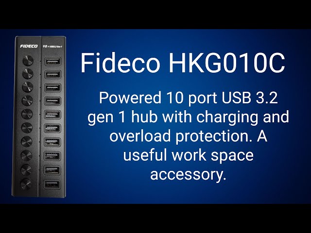 Fideco HKG010C 10 port powered USB 3 2 gen 1 hub