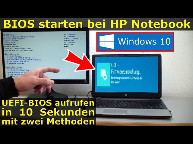 Notebook Bios aufrufen HP | Laptop Bios starten und Secure Boot deaktivieren | Bootreihenfolge