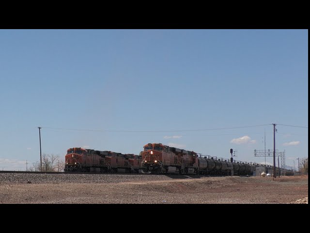 Winslow, AZ to Gallup, NM in 4k - April 2024 - Double runaround, oil, coal, manfiests, grain