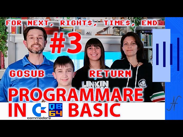 QB64 and Commodore Basic language course, FOR NEXT, GOSUB RETURN, END, TIME$, RIGHT$. Video #3. 