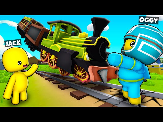 Oggy Trying To Stop The Wobbly Train With Super Powers In Wobbly Life