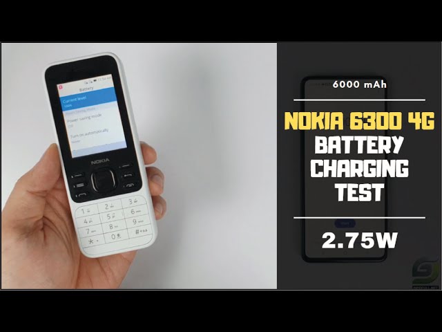 Nokia 6300 4G Battery Charging test 0% to 100% | 2.75W charger 1500 mAh