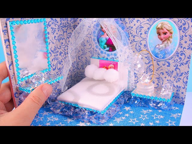 DIY Miniature Magical Frozen Dollhouse Bedroom