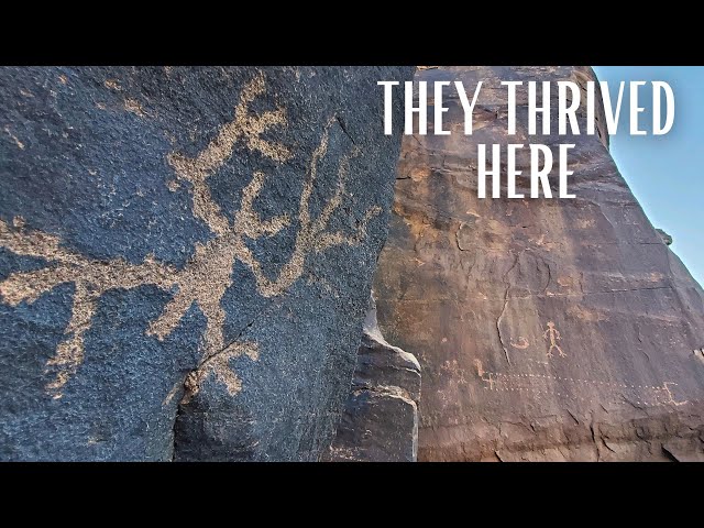 They Thrived Here - Ancient Rock Art And Village Near Desert River