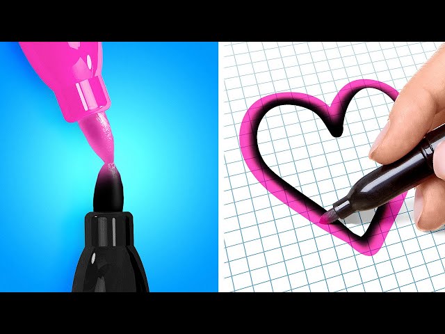 EASY DRAWING HACKS & SCHOOL CRAFTS YOU SHOULD SEE