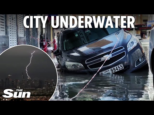 Flooded Dubai paralysed by year of rain in 24hrs as city denies cloud-seeding to control weather