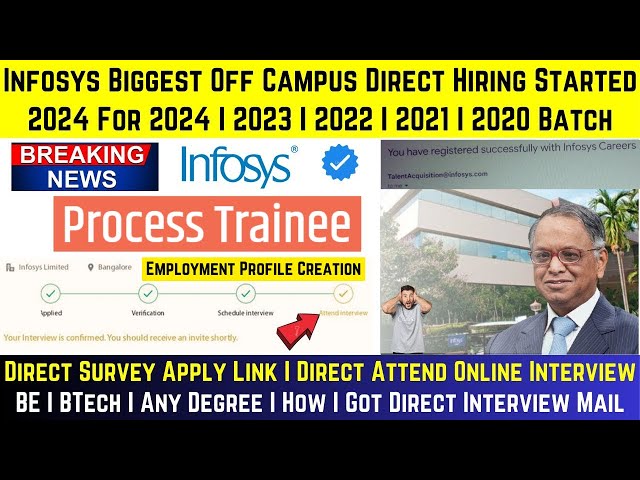 Infosys New Hiring Announced For 2024-2020 Batch | Process Trainee | Salary 5 LPA | Direct Interview
