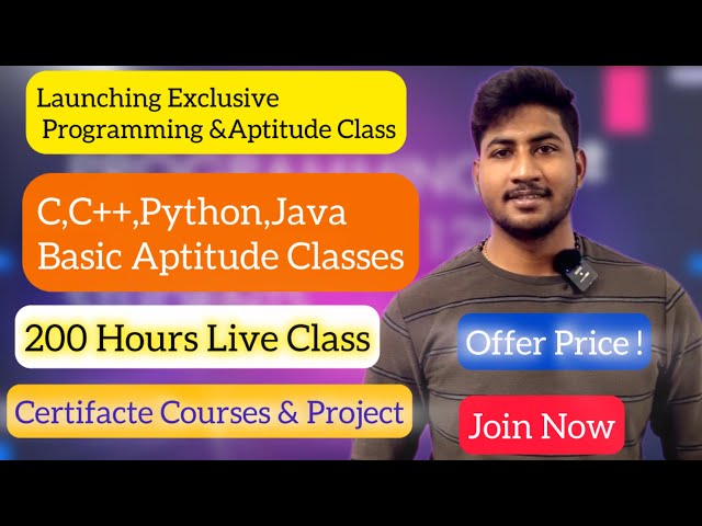 Launching Our Programming & Aptitude Class from Corporate Trainers|Join Now|200 Hour Live Class