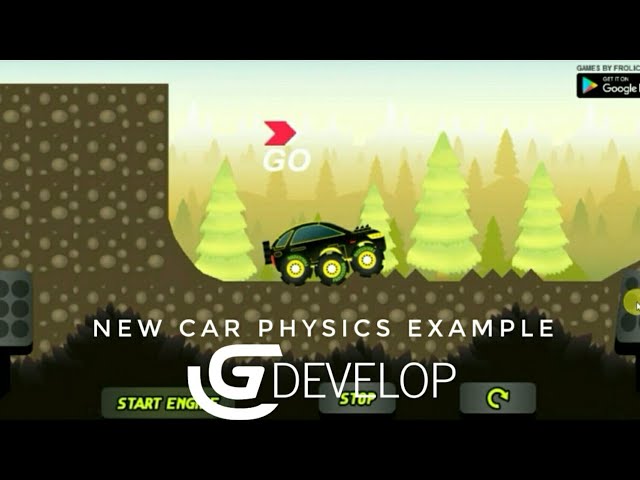 New 2D Car Racing game example using the Gdevelop Physics system (Link in description below)