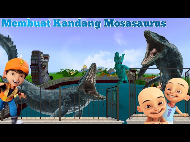 Boboiboy dan Upin Ipin Membuat Kandang Mosasaurus Raksasa di Kampung Durian Runtuh