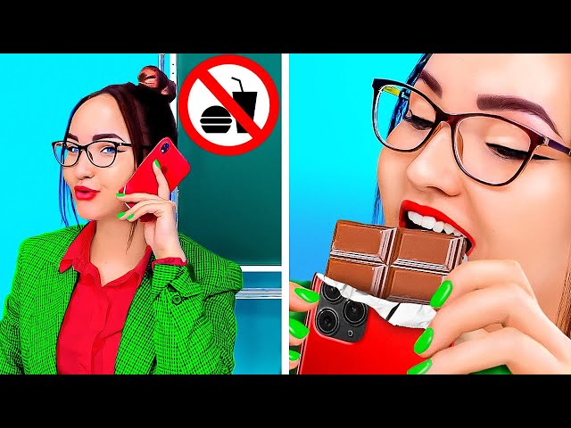 FUNNIEST SCHOOL HACKS AND PRANKS 🍫👩‍🏫 How To Sneak Food Into Class