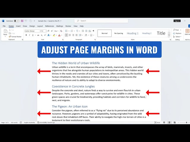 How to Adjust Page Margins in MS Word