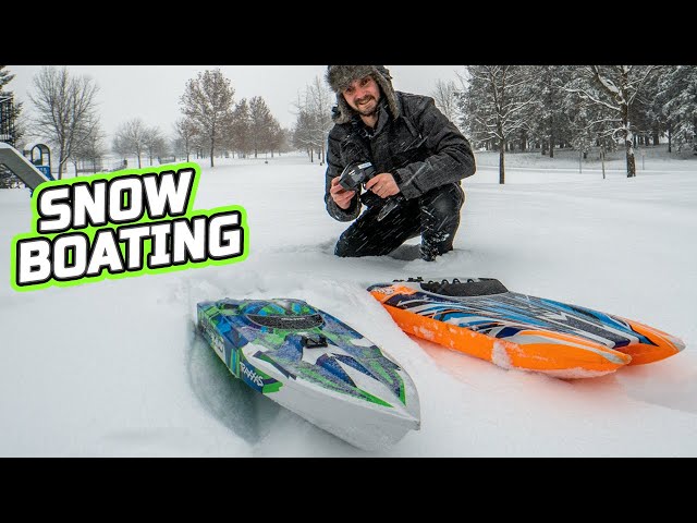 RC Snow Boating with the Traxxas M41 and Spartan