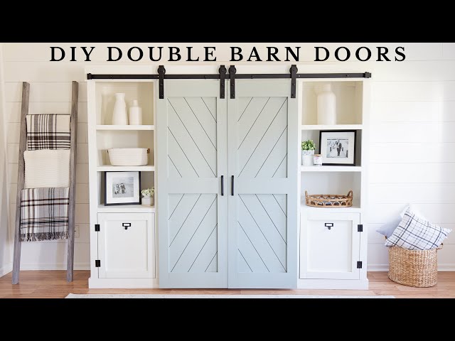 DIY Double Barn Doors | How I Made My Double Sliding Barn Doors with Shiplap