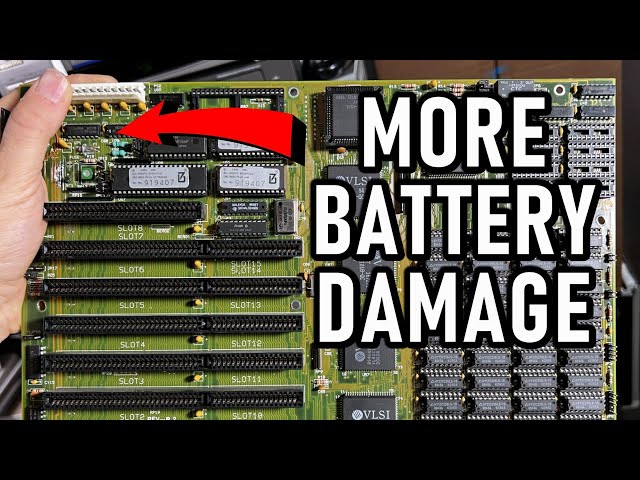 286 motherboard repair - VARTA battery leaked