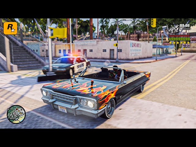 GTA San Andreas Remake - Unreal Engine 5 Police Chase Gameplay Concept Demo made with GTA 5 PC Mods