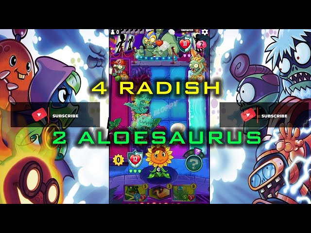 4 Radish Hunter and 2 Aloesaurus PVZ Heroes