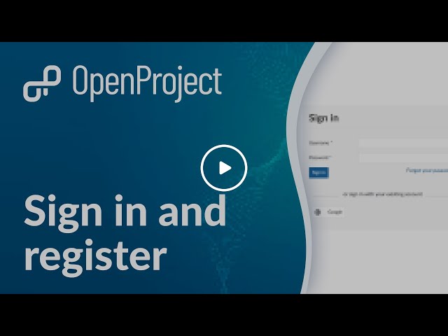 OpenProject Sign in and Registration