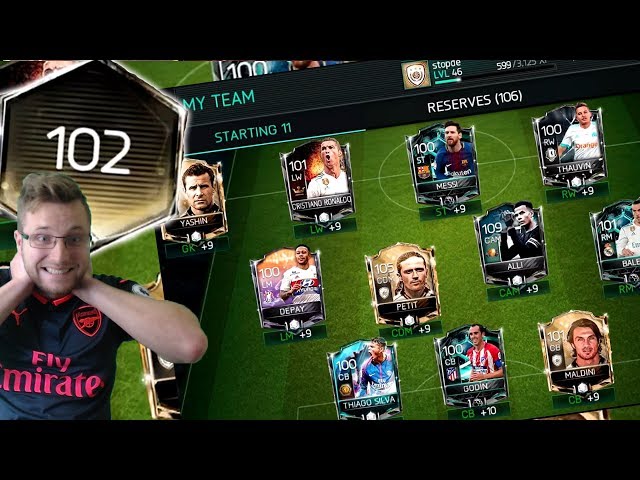 Unbelievable Full Legendary Squad in FIFA Mobile 18! 102 OVR Ronaldo, Messi, and More!