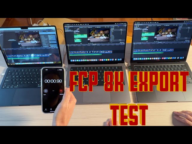 MacBook Pro 14 M3, M3 Pro & MacBook Air M2 FCP editing 8K video export test