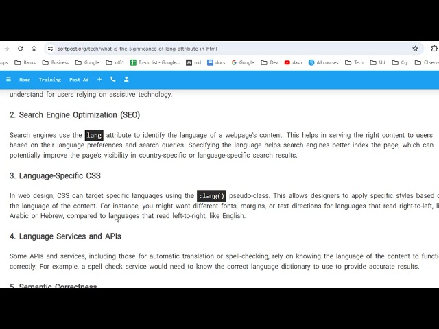 html lang attribute significance   why we need to use lang attribute